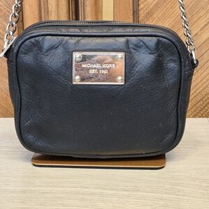 Michael Kors Hamilton Black Leather Mini Crossbody Bag